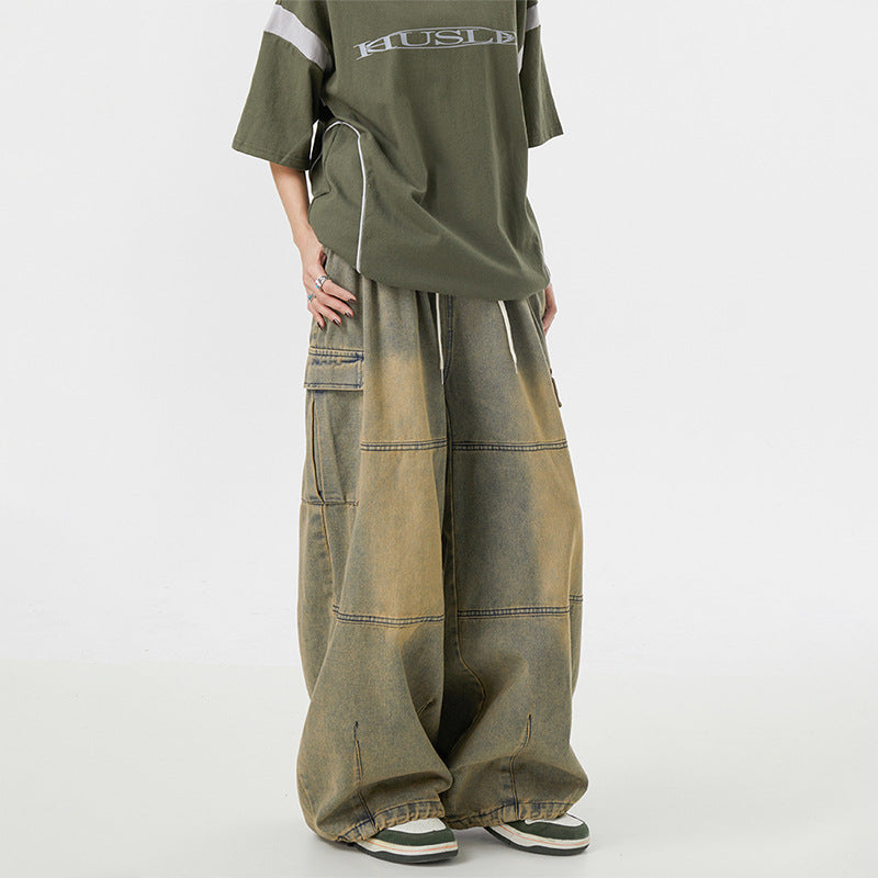 Amerikanske High Street Oversize Løse Multilomme Workwear Casual Bukser til Mænd og Kvinder