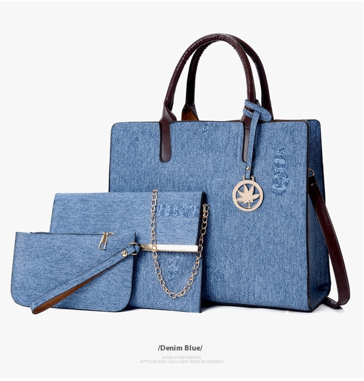 Tre-delt håndtaske skuldertaske crossbody