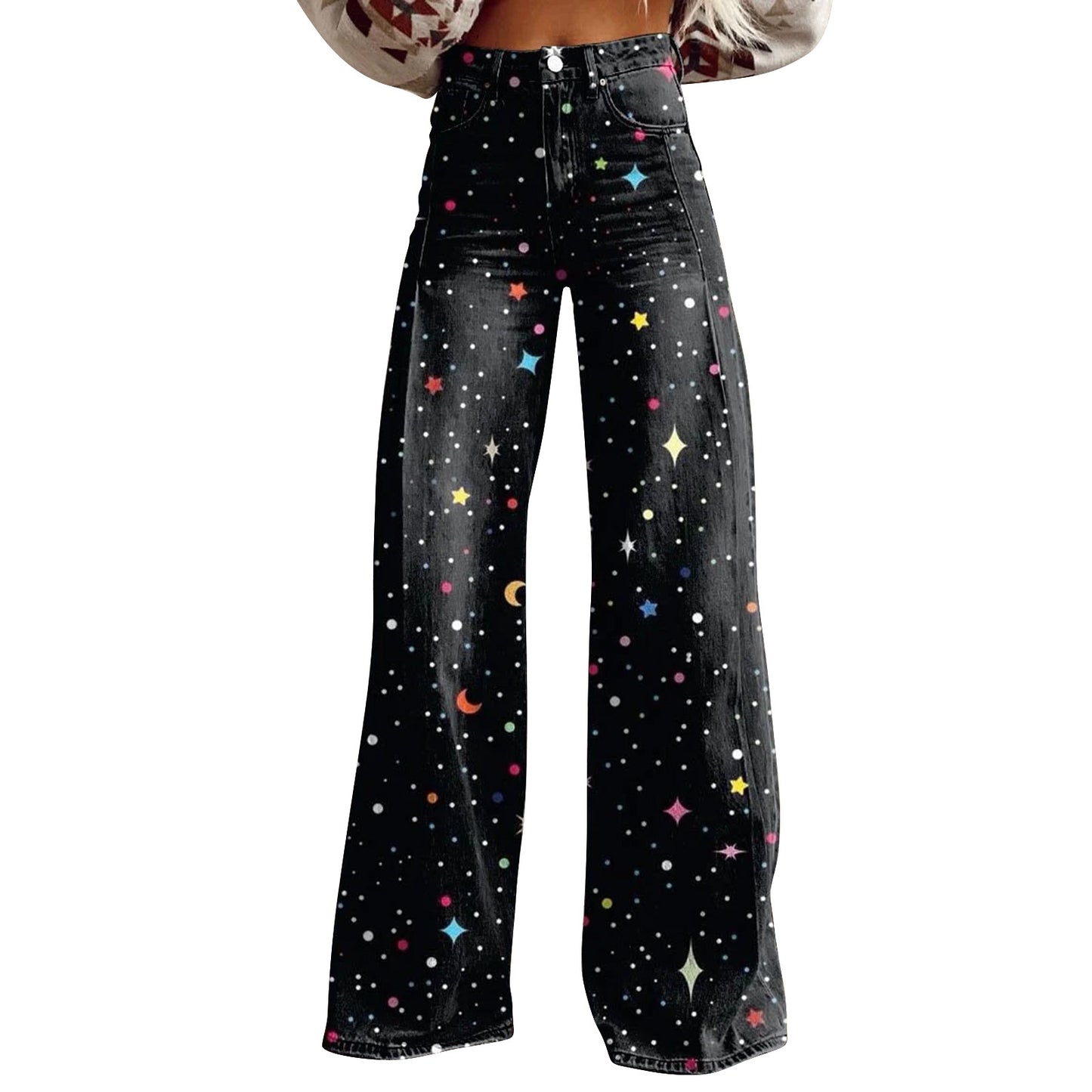 European And American Womens Flared Pure Cotton Jeans
