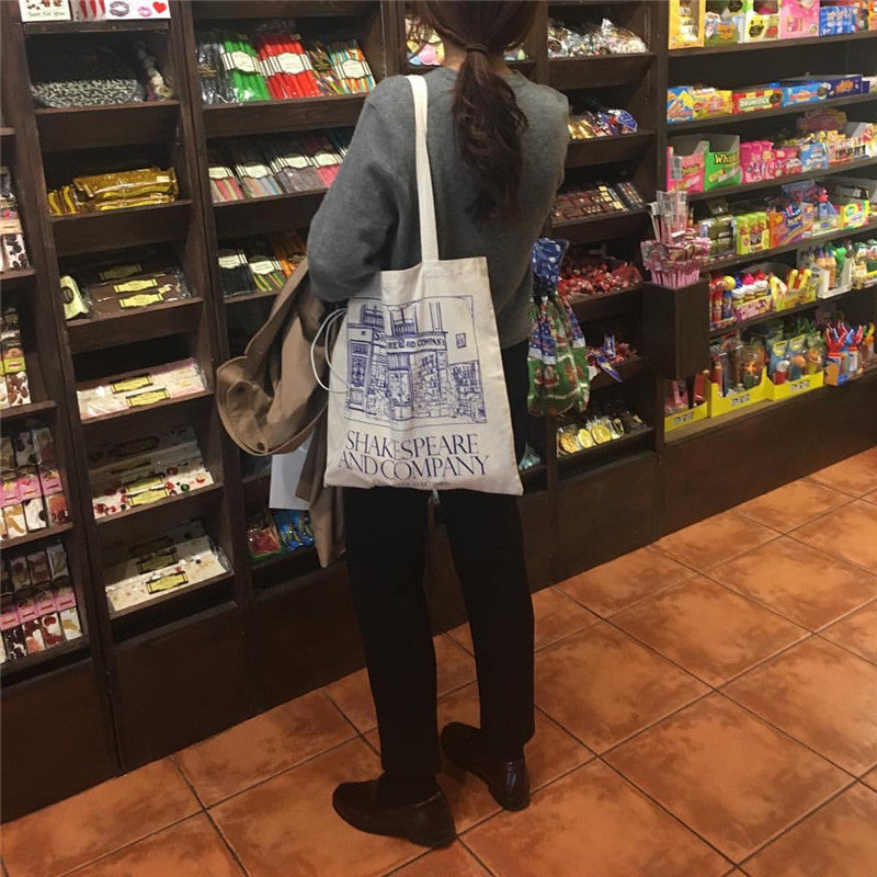 Printed canvas bag, handbag, shoulder bag, canvas bag