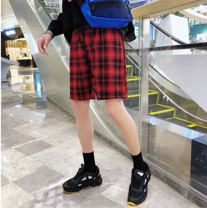 Summer New Loose Wild Retro Plaid Shorts
