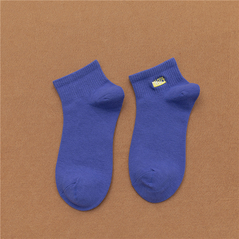 Female candy color boat socks
