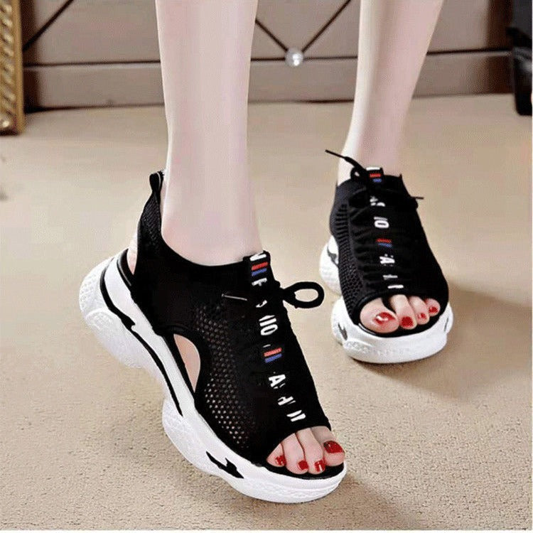 Hollowed Mesh Shoes Breathable Comfortable Platform Platform Leisure
