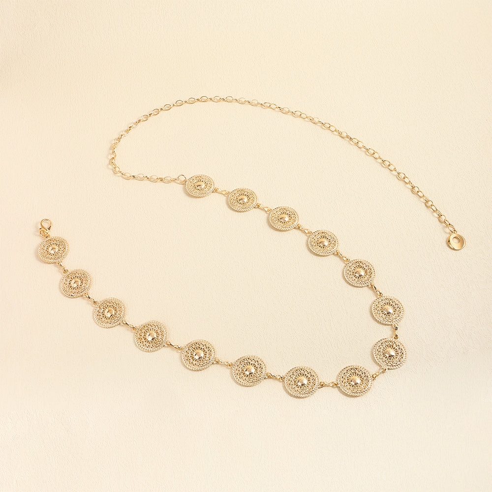 Body Chain Simple Metal Belt Decorative Waist Chain Women's Fashion Chain Cutout Iron Geometric Chain
