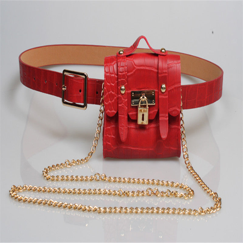 Metal chain belt small bag