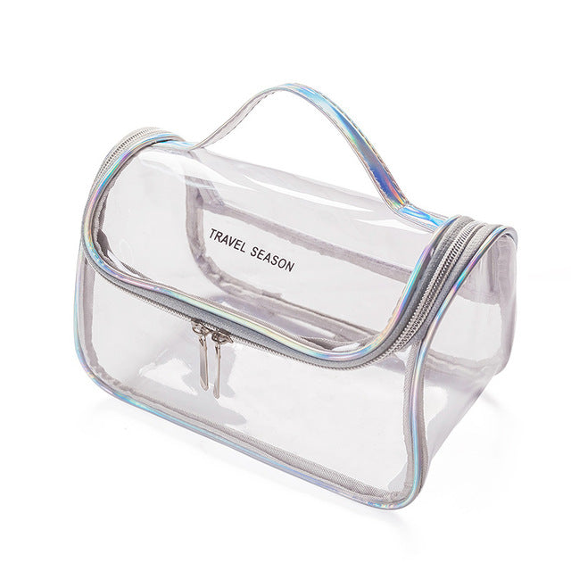 Large capacity waterproof transparent cosmetic bag