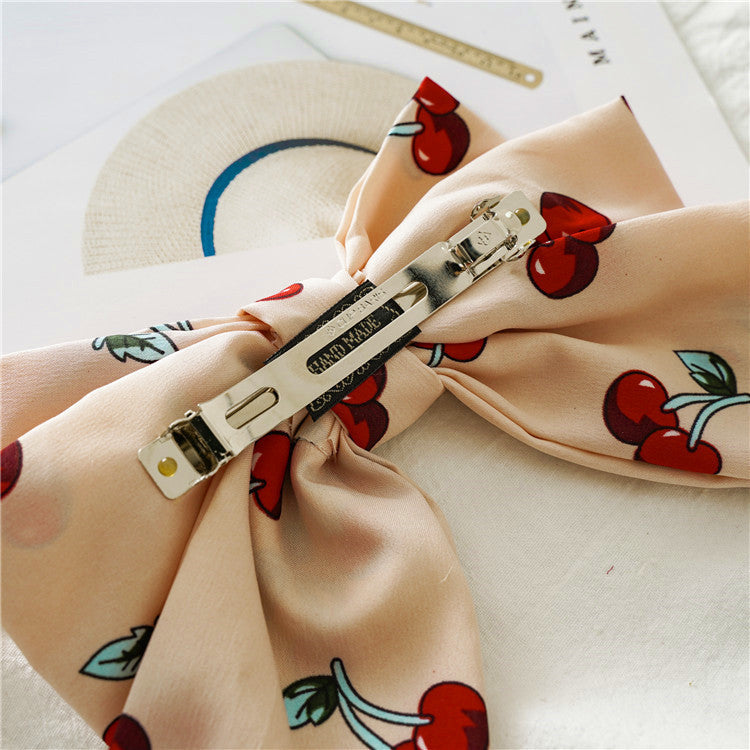 Oversized Chiffon Lady Updo Fabric Spring Bow Barrettes