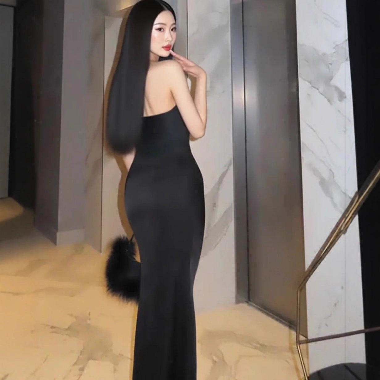 Creative Street-style Tube Top Lace-up Dress For Fashion-forward Trendsetters