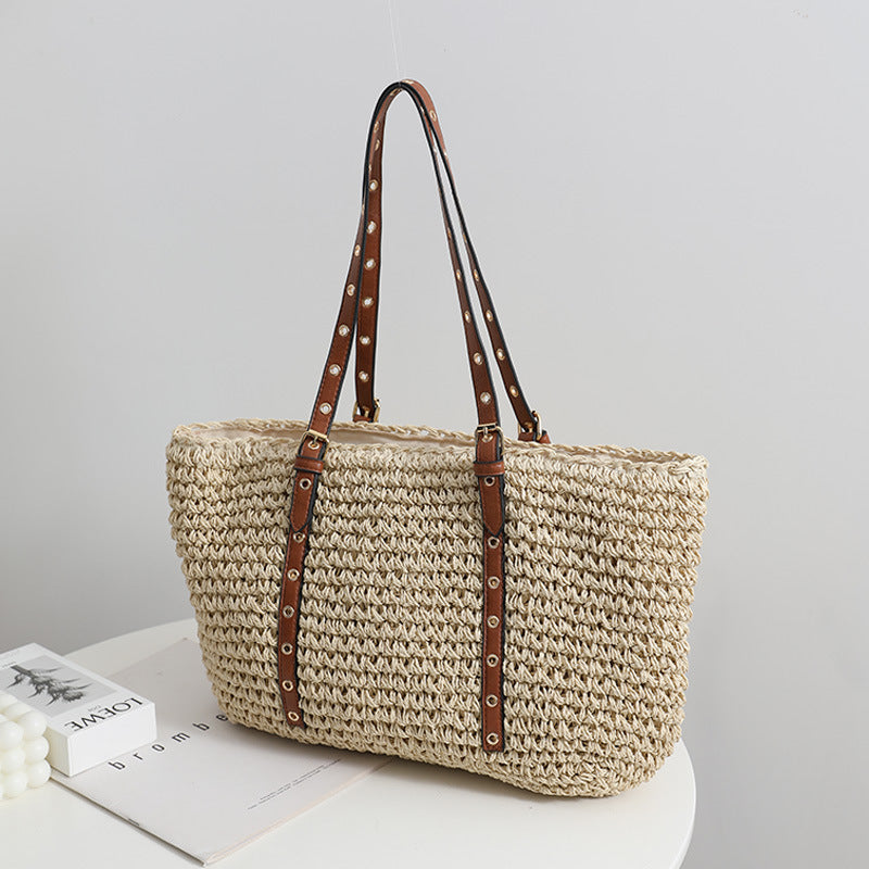 Women's Fashion Simple Large-capacity Handbag Woven Bag