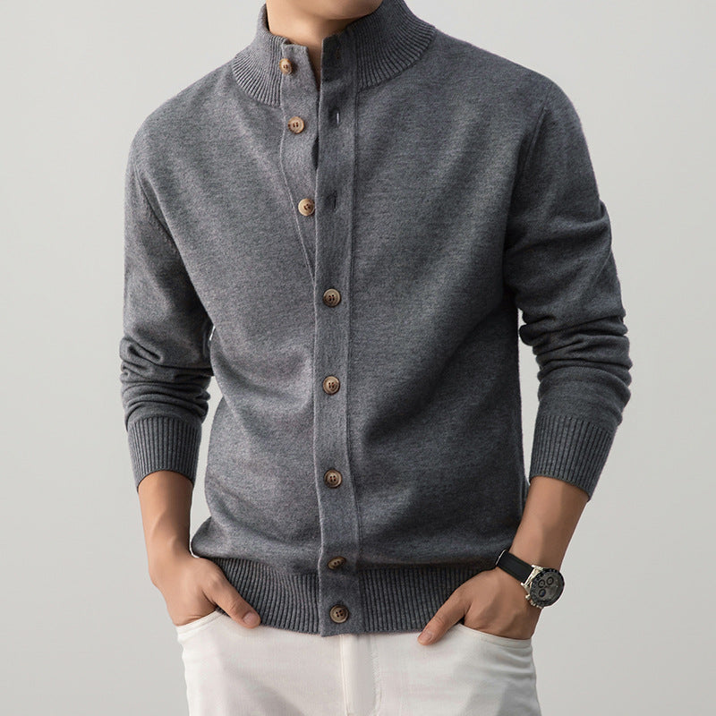 Men's Casual Thick Semi-turtleneck Sweater Old Money Style