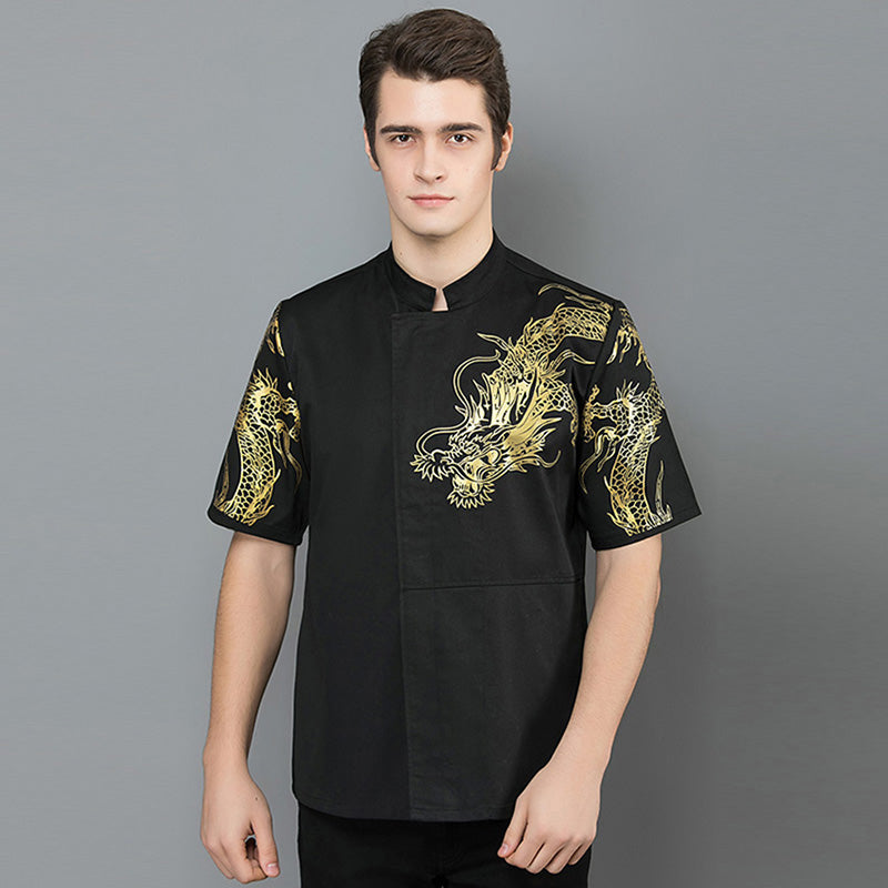 High-grade Chef Work Clothes Men's Dragon Robe Fashion