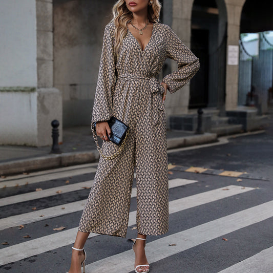 Lady Temperament Noble One-piece Long Sleeves Trousers