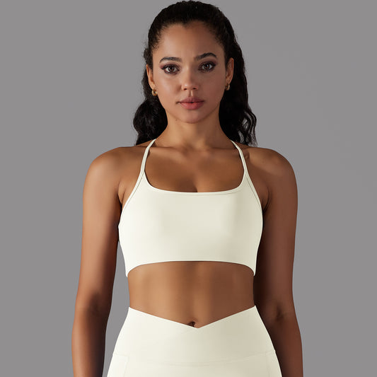 Women's Nylon Brushed Cross Sports Underwear Fitness Yoga Wear Vest