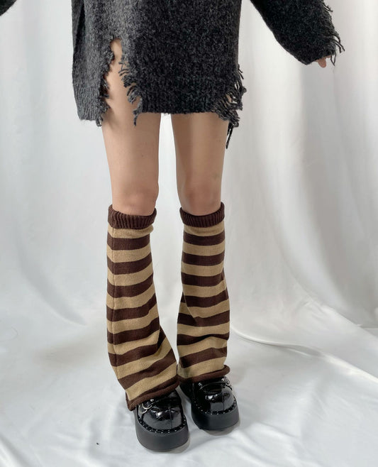 Vintage Striped British Style Flared Wide Leg Socks