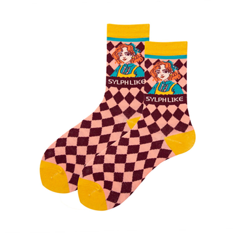 Personalized Tube Fashion Cute Illustration Pile Pile Of Socks
