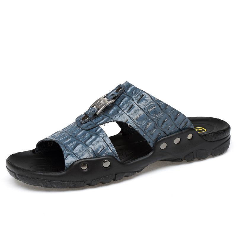 Grain Men's Sandals Summer Beach Shoes Foreign Trade Extra Large Size
