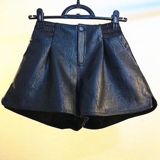 Women's Loose-fit High-waisted Leather Pants