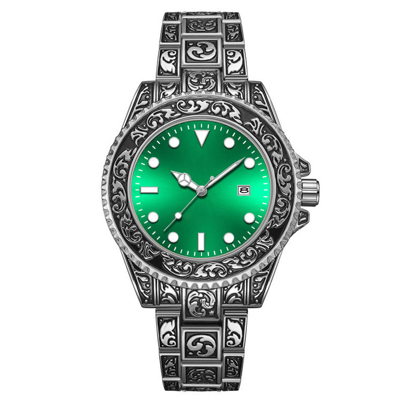 Men's Vintage Engraving Business Quartz Watch