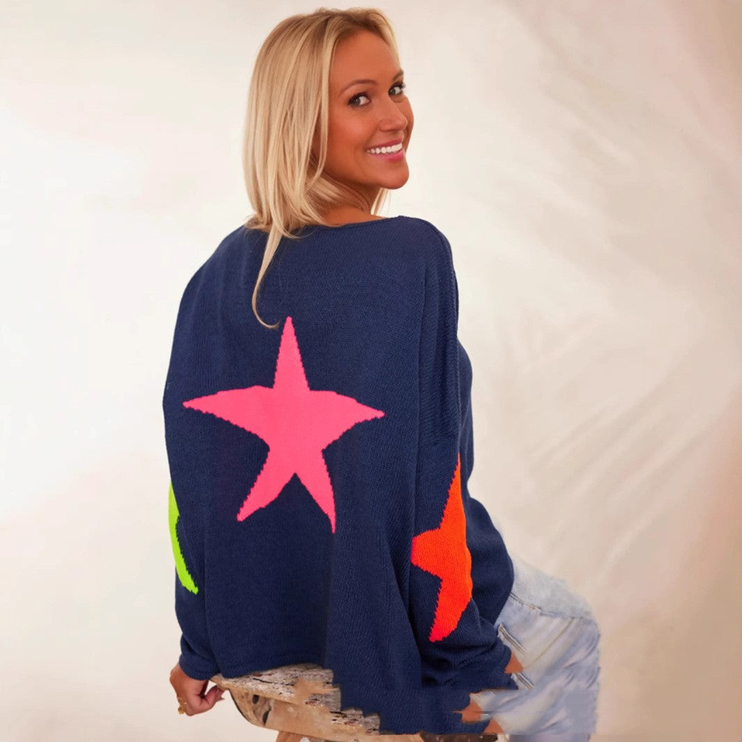 Women's Loose Off Shoulder Knitted Top