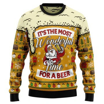Men's Sports Loose Long-sleeve Regular Shoulder Round Neck Sweatshirt Christmas Series