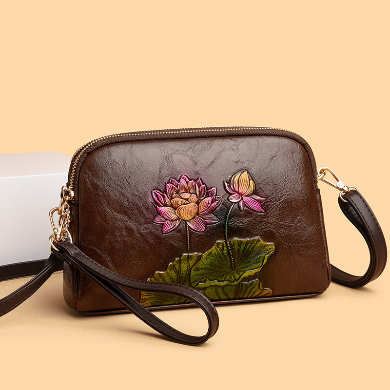 Ethnic-style Vintage Embossed And Carved Single-shoulder Bag