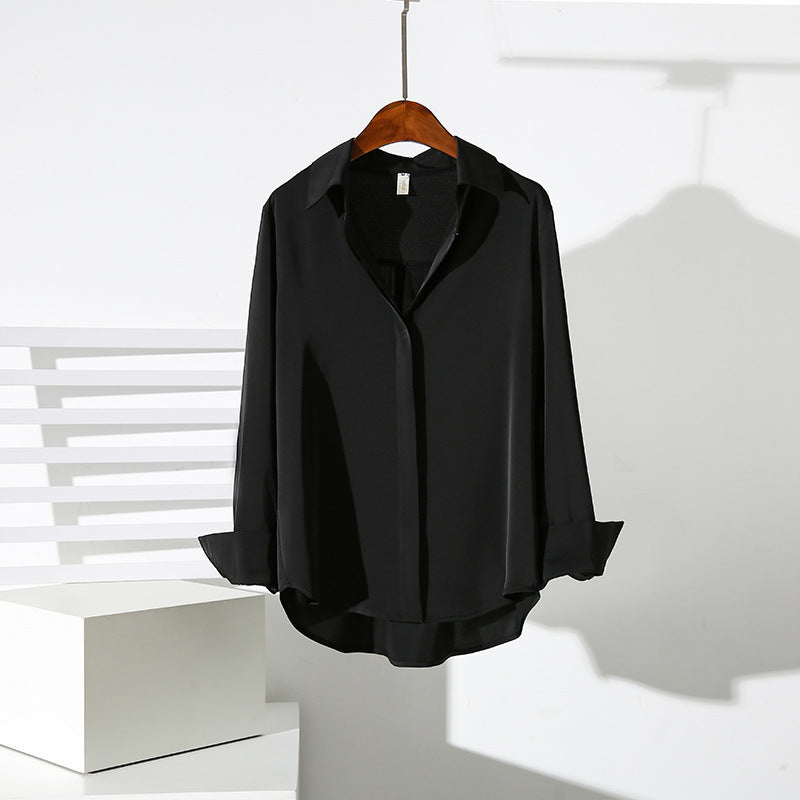 Satin Women's Long-sleeved Professional Anti-wrinkle Shirt