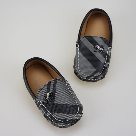 Temperament Leopard Print Spring Fashion Soft-soled Children's Peas Shoes