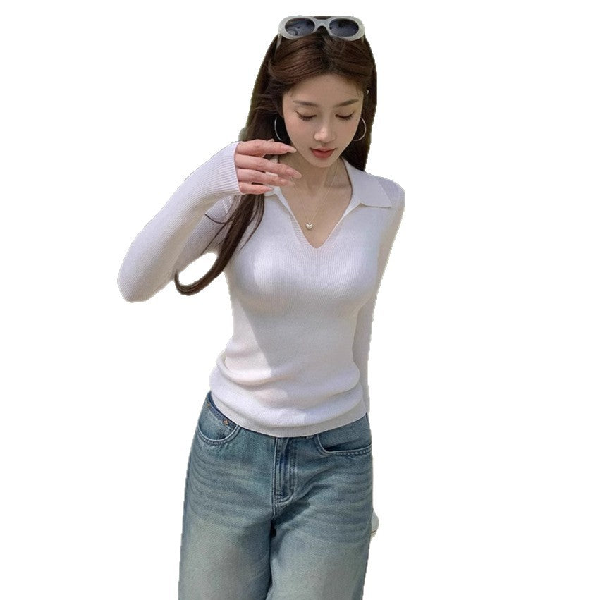 Womens Stylish Slim-fit Long-sleeve Knit Sweater