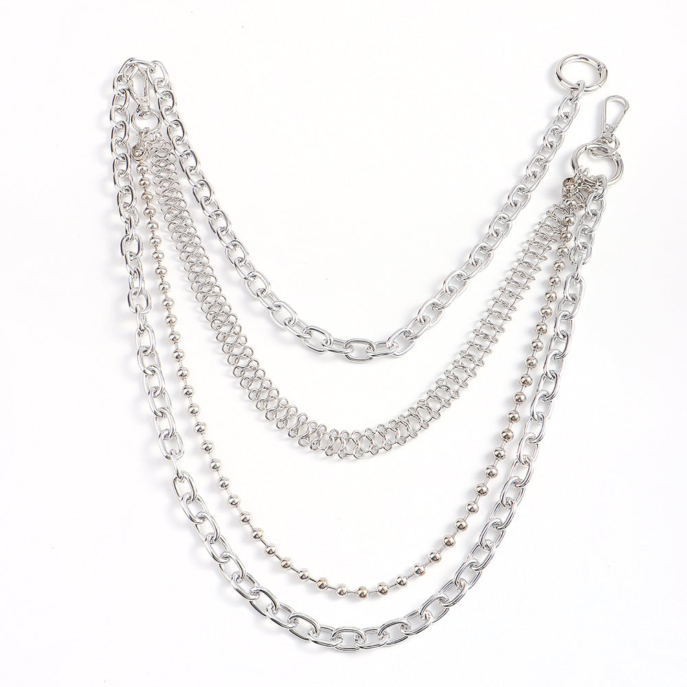 Men's And Women's Personality Fashion Multi-layer Metal Punk Waist Chain All-in-one Detachable Strap Dual-use Body Chain Hip Hop Chic Cool Chain