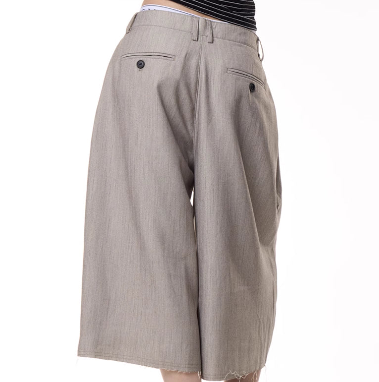 American Retro Design Cropped Straight-leg Casual Pants