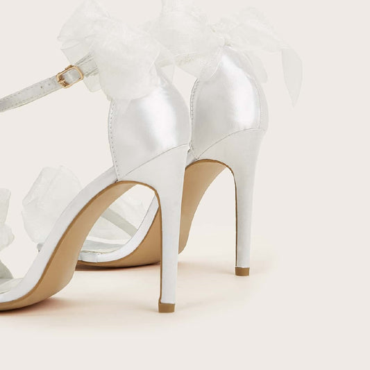 Fashion Fish Mouth Lace Bow High Heels