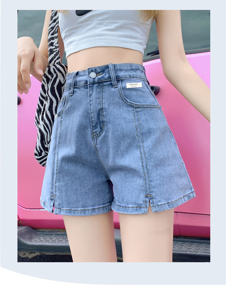High Waist Denim Shorts Loose Wide Leg A-line Super Hot Pants