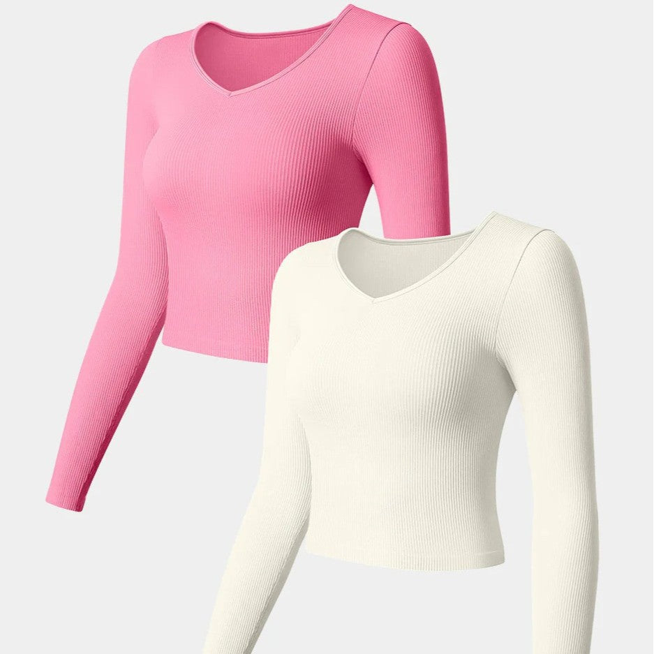V-neck Long-sleeved T-shirt Comfort Yoga Sports T-shirt