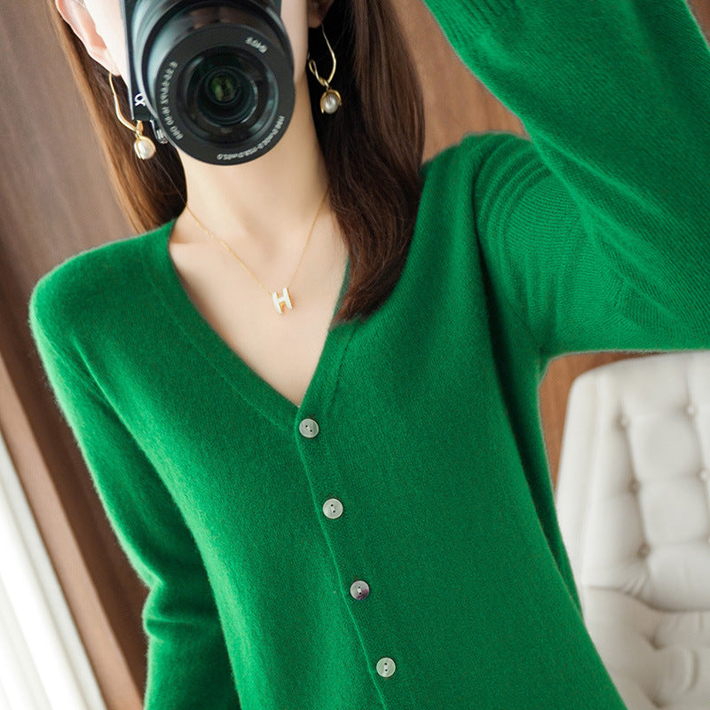 Spring And Summer New V-neck Cardigan Loose Plus Size Women's Clothing