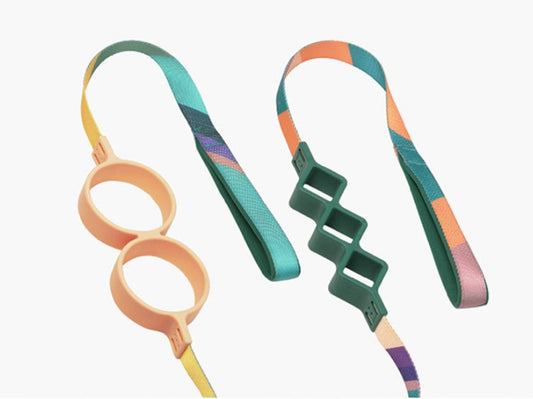 Pet Shock-absorbing Ring Diamond Color Block Striped Traction Rope