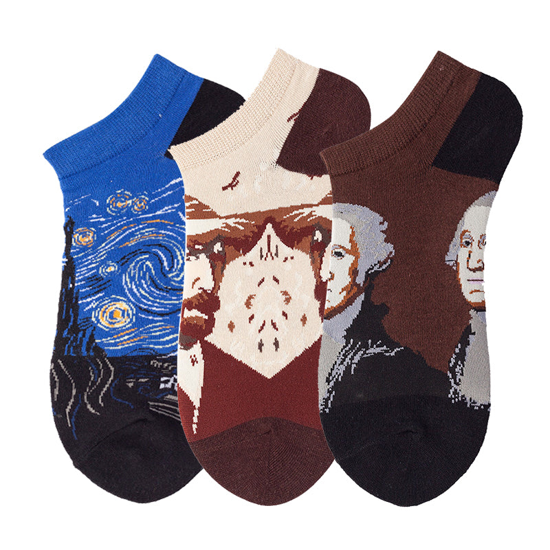 Women's Shallow Mouth Oil Painting Avocado Socks