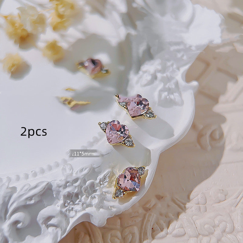 Love Ring Faceted Crystal Diamond Nail Ornament
