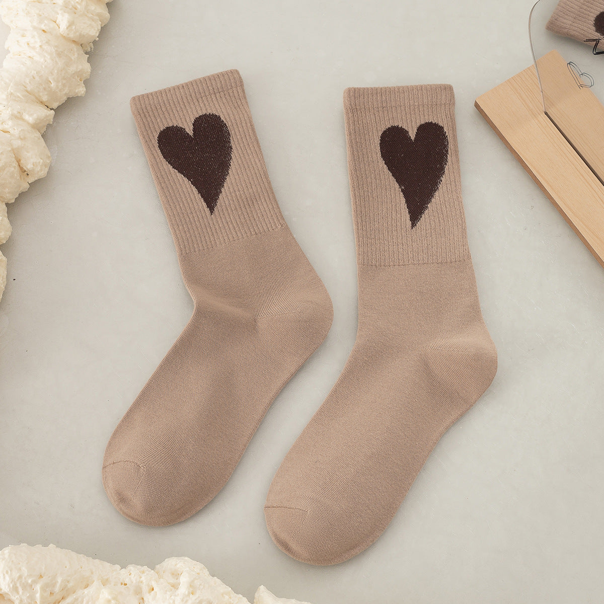 Socks Women's Big Love Medium Tube Macaron Color