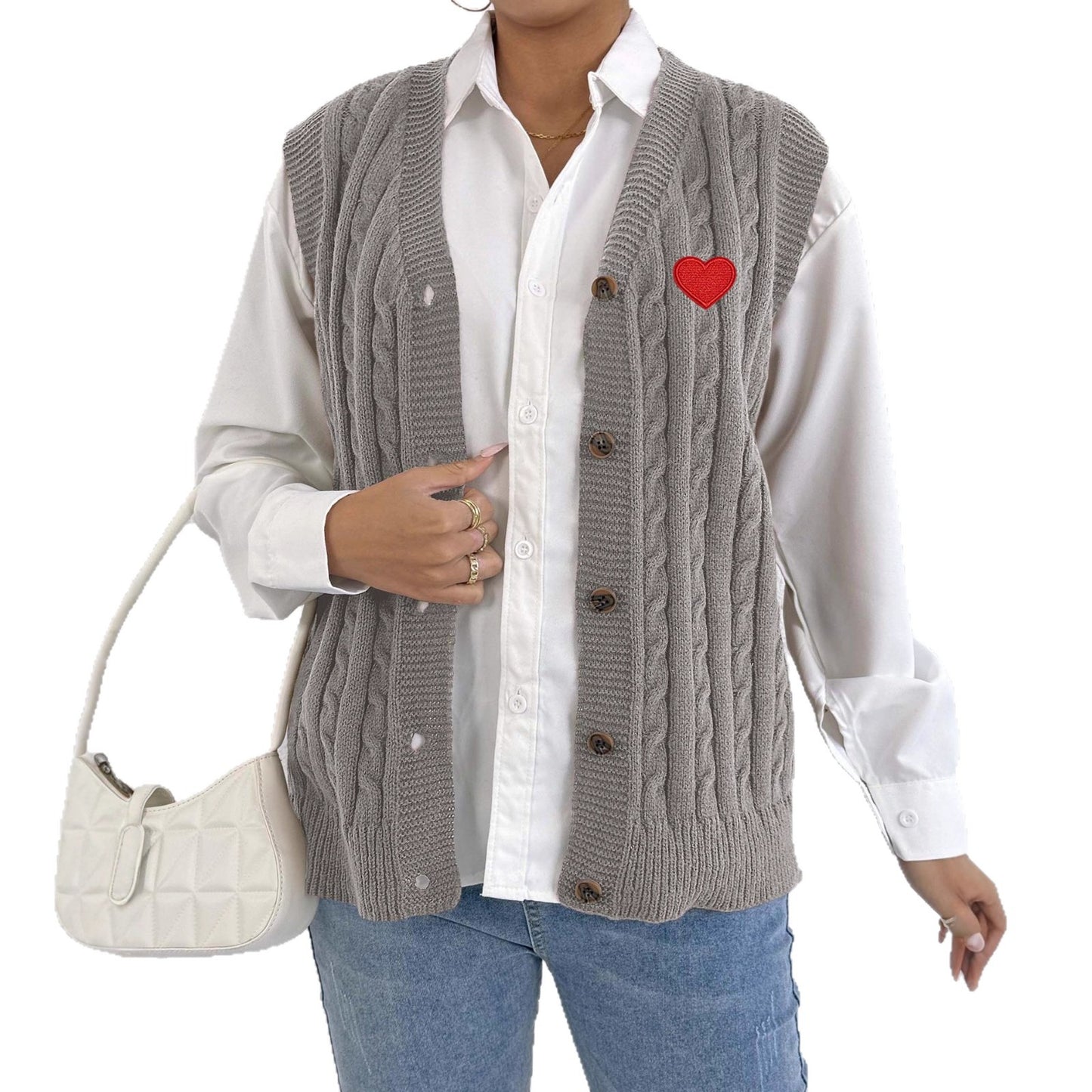 Women's Knitted Cardigan Casual Vest
