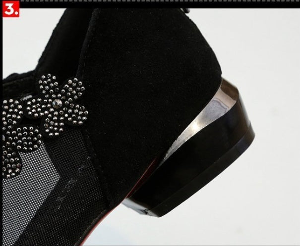 Sexy Women's Shoes With Mesh Back Zipper