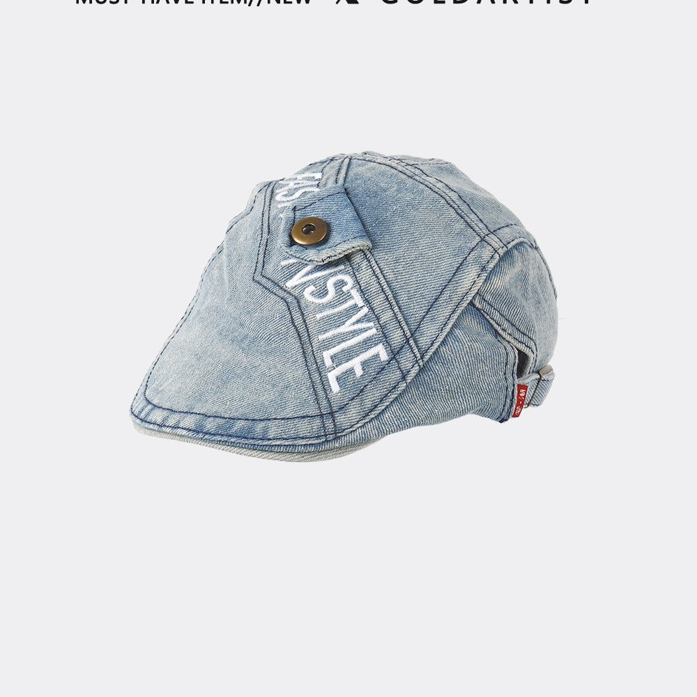 Blue Denim Beret Women's All-match Retro