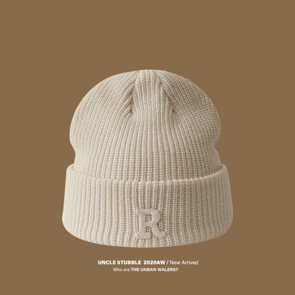 Winter Women's Good-looking Round Face Korean Knitted Woolen Cap