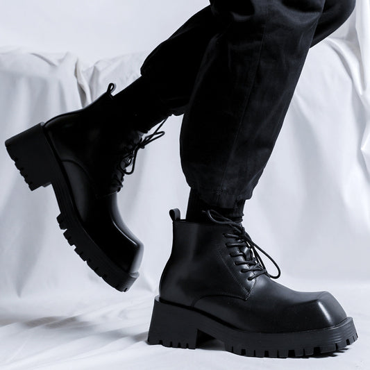 Men's British-style Thick-Soled Formal Shoes Rhino-Horn Derby Style