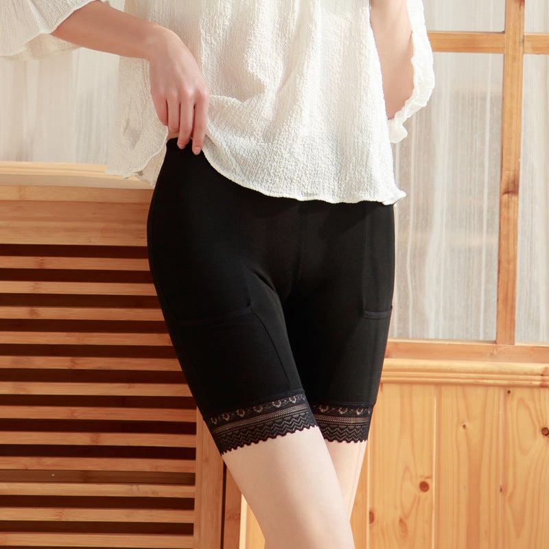 New Pocket Cropped Safety Shorts Women's Anti-exposure Plus Size Summer Modal Base Shorts
