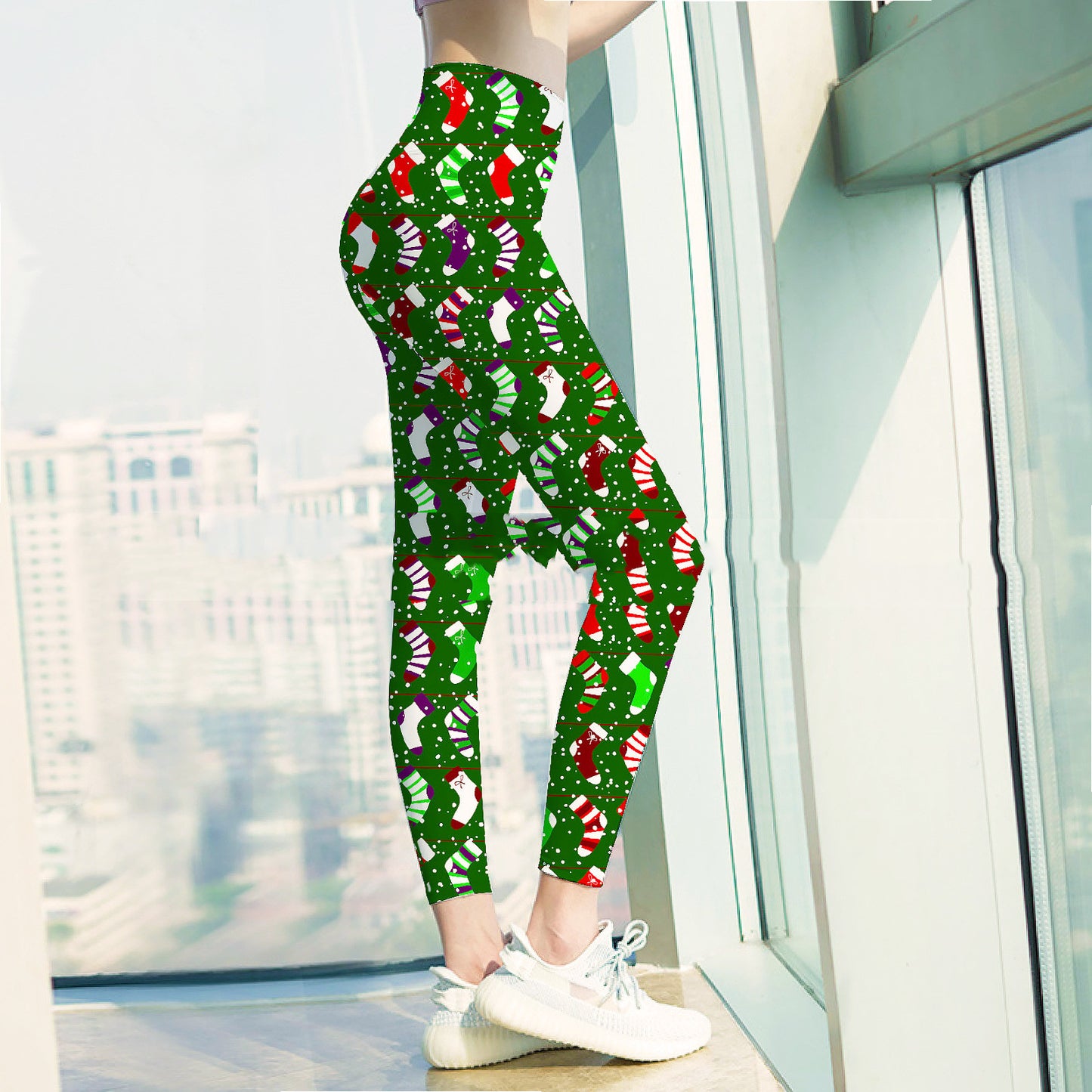 New Christmas Leggings Personalized Printing Yoga