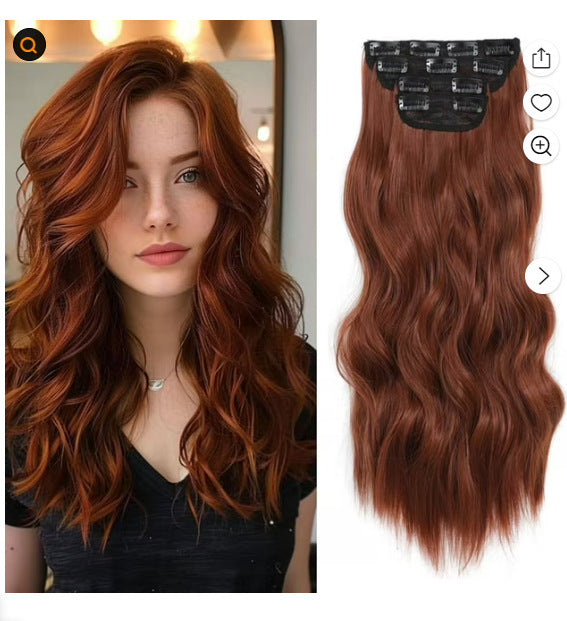 Wig Four-piece Set Hairpiece Clip Curly Hair Four-piece Set Curly Hair Wig Set