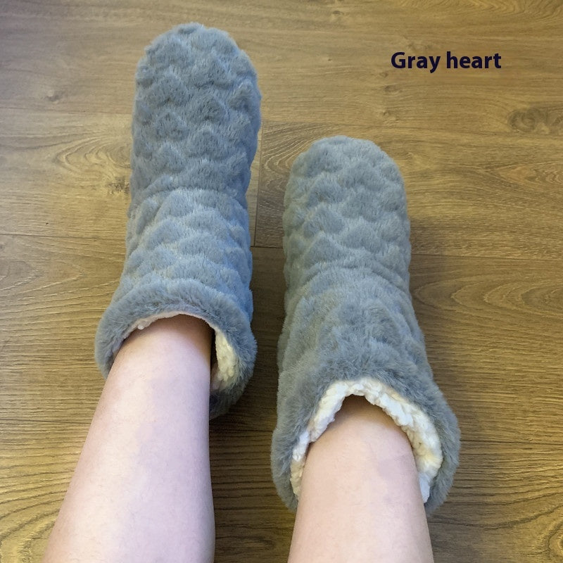 Thickened Fleece-lined Indoor Shoes Dance High Tube Room Socks