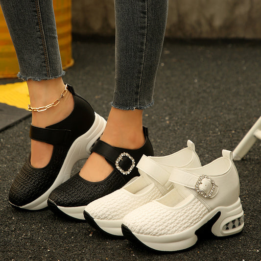 Autumn New Woven Large Size Cross-border Wedge Shoes