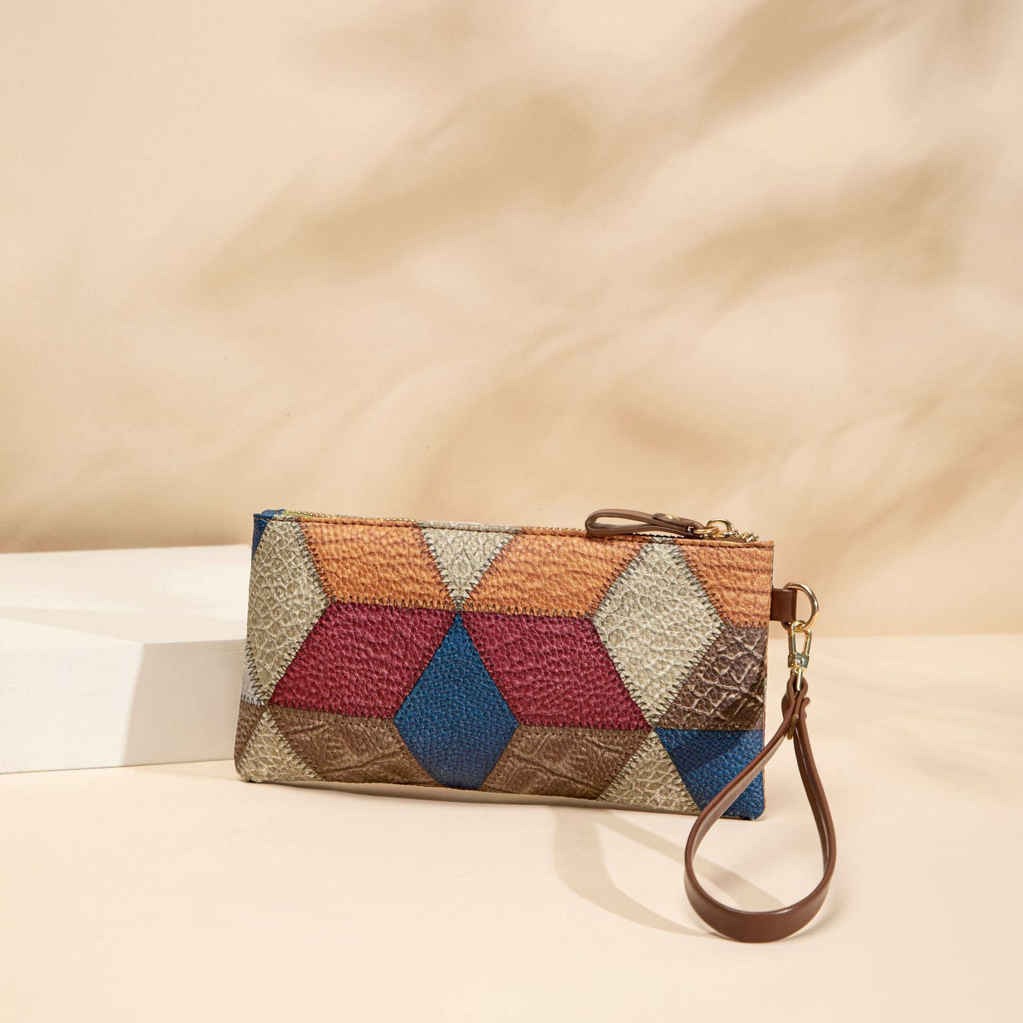 Women's Retro All-Match Trendy Color-Block Clutch Bag