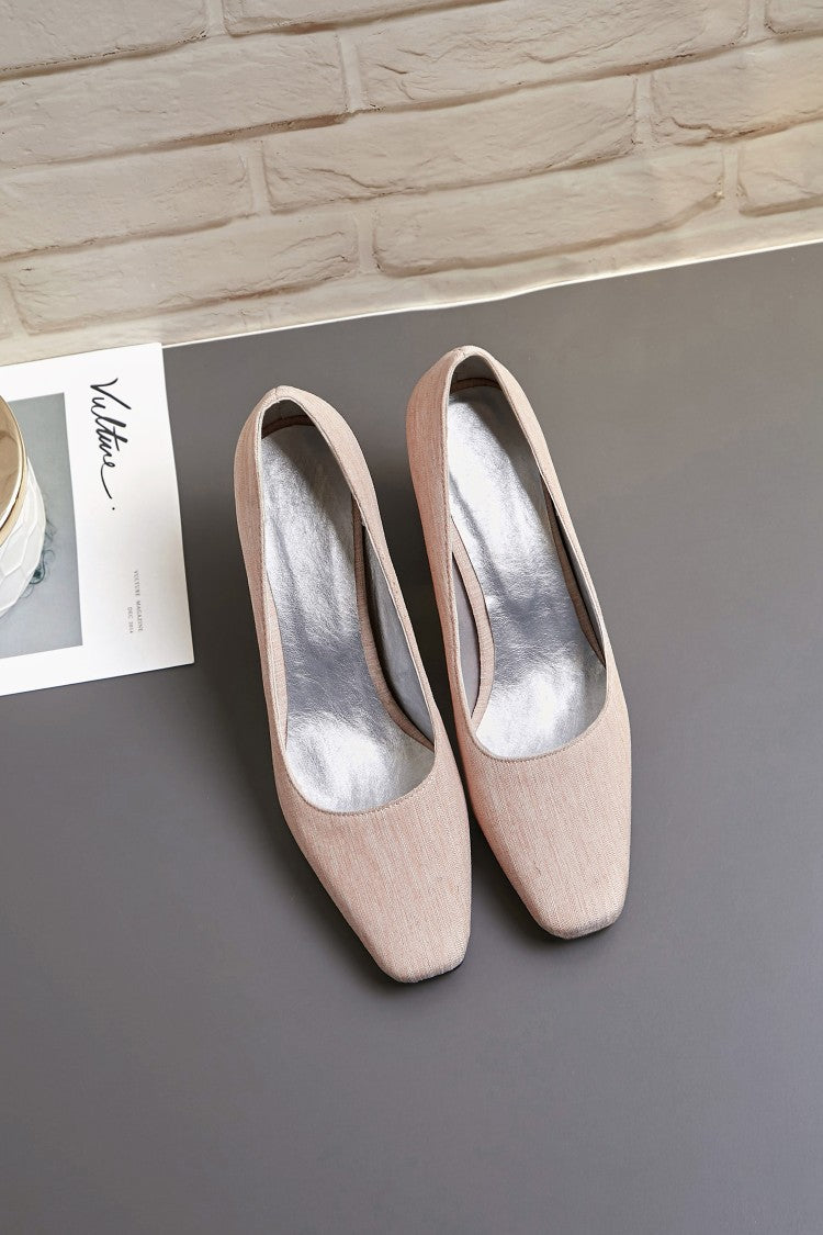 Fashion Square Toe Chunky Heel Shoes